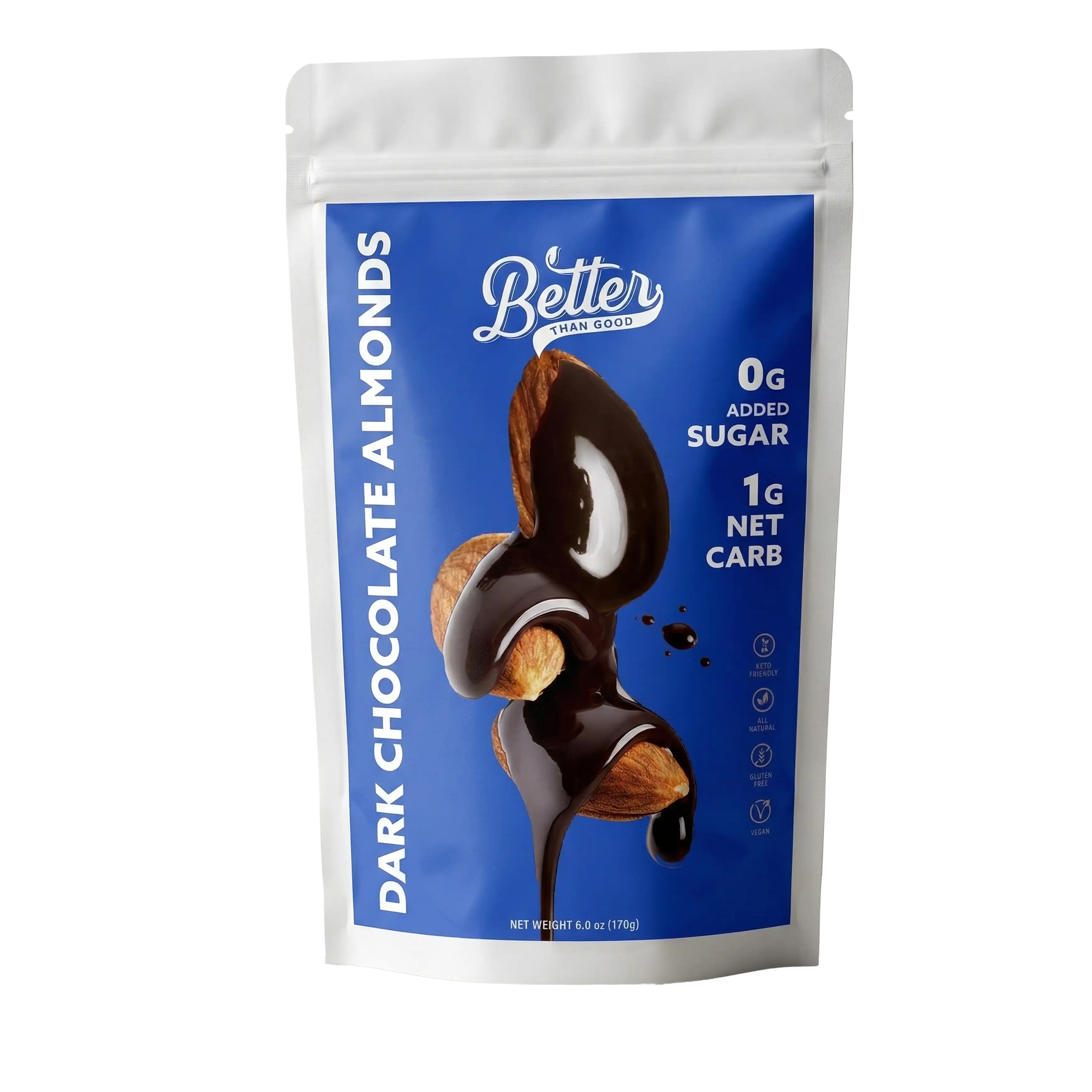 Keto Dark Chocolate Almonds 6oz (2 Pack)