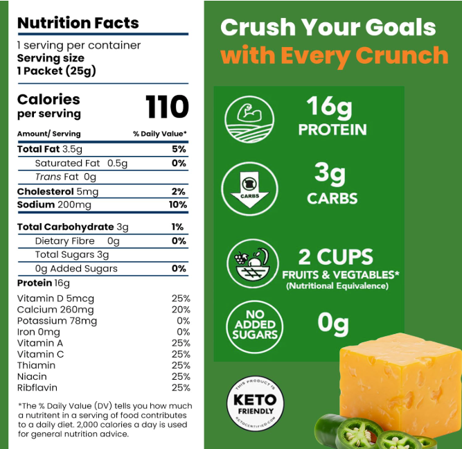 Jalapeno Cheddar Protein Crisps (12 Bags)